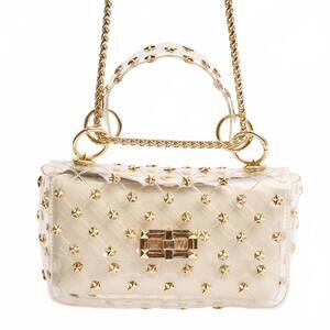 NEW CLEARLY HANDBAGS ofelia clear stadium bag in cream
